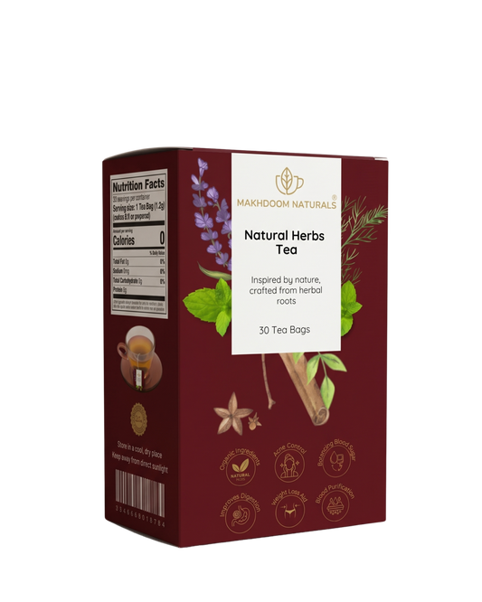 Makhdoom Naturals Natural Herbs Tea – Premium Herbal Blend | 30 Tea Bags